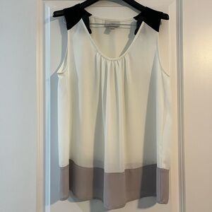 Ann Taylor petites size MP sheer tank top, white, black, light mauve